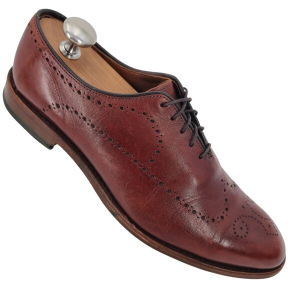 Allen Edmonds Fairfax Dress Shoes Mens size 8 Brown Leather Wholecut Oxfords USA - Picture 1 of 11
